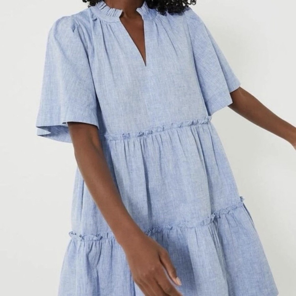 Tuckernuck Chambray Crawford Dress Large Linen Cotton Flowy Summer - Picture 12 of 12